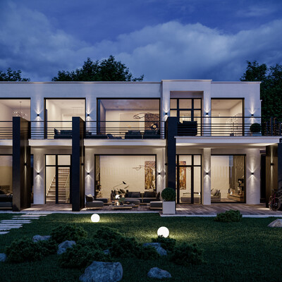Project of house on the hill