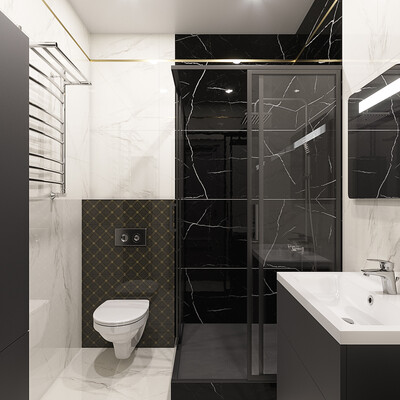 Visualization of a bathroom 4 sq.m.