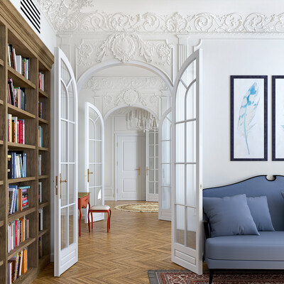 Classic interior in white