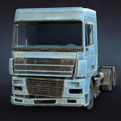 Semi-Trailer Truck Abandoned