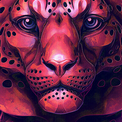 Snow Leopard stylized illustration