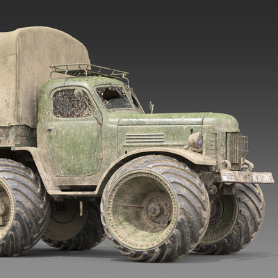 3d model ZIL-157R_Platforma Bort-Tent_Dirty.