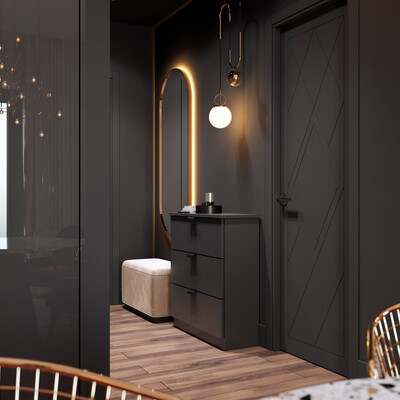 Living room, Kitchen and Hallway