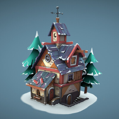 House winter (Hand-painting)