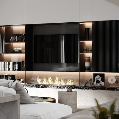 Living room & kitchen from the project "Winter Escape"
