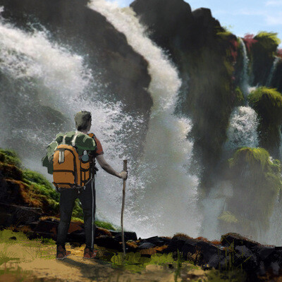 Walking to the waterfalls