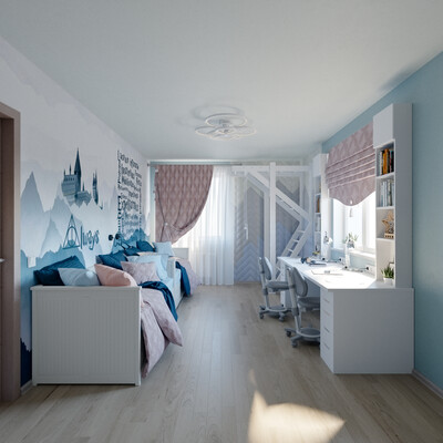 CHILDREN'S ROOM FOR GIRLS IN THE STYLE OF "HARRY POTTER"