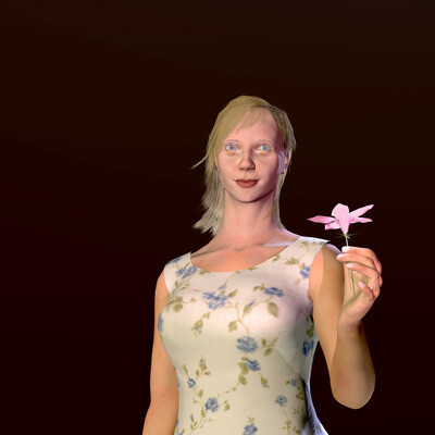 girl with flower