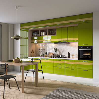 KITCHEN M201B OLIVE-GL+BEIGE-GLASS-GL