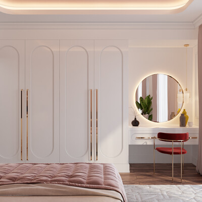 bedroom and shower room