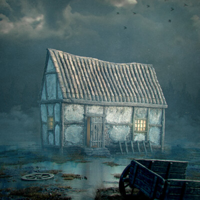 A lonely house in a swamp