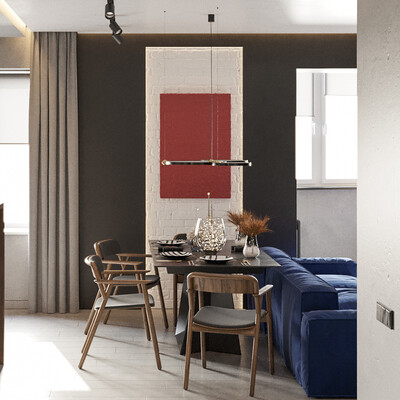 Interior design of a two-story apartment
