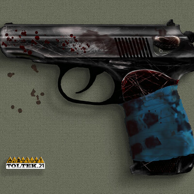 Concept art of the Makarov 9 mm pistol for the game universe "Stalker". Концепт-арт пистолета Макарова 9 мм к игровой вселенной "Сталкер".