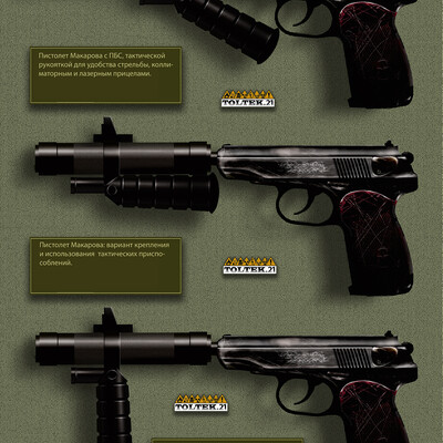 Concept art of weapons for the game universe "Stalker"