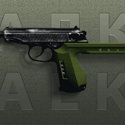 Concept art of the Makarov 9 mm pistol for the game universe "Stalker".