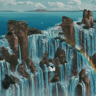 From the future to the past | Landscape Concept Art | Waterfall