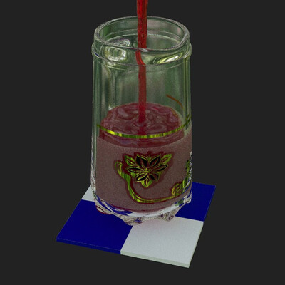 Jug with cranberry juice HD