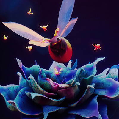 Firefly princess. 3D render