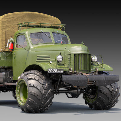 3d model ZIL-157-Platforma Bort_Arc-Tent_Wheel Arched.