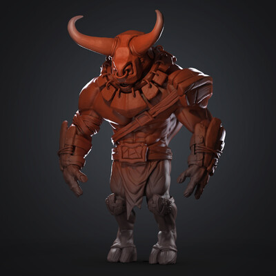 Minotaur clay render