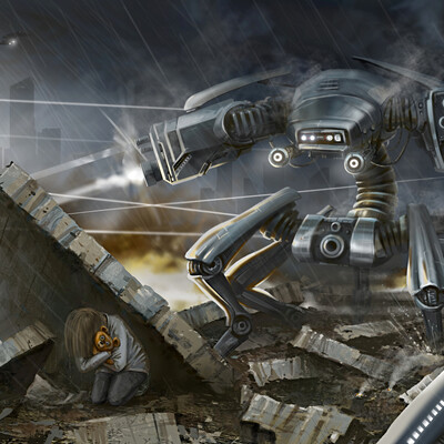 Robot,devochka i mishka