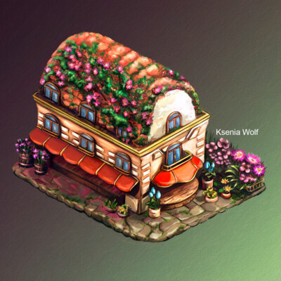 Flower shop. Isometric