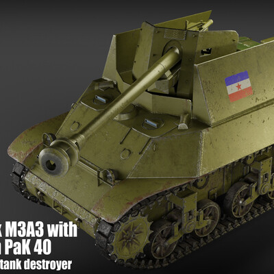 Light Tank M3A3 with 7.5 cm PaK 40