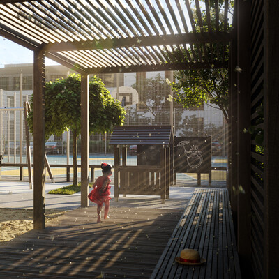 Visualization of the courtyard of a residential complex on Batalnaya st., Kaliningrad