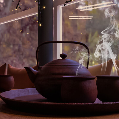 Evening tea somewhere in the summer
