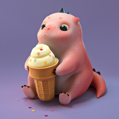 Kawaii baby Dino character