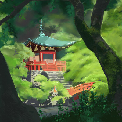 Chasing butterflies in the forest