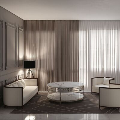 Living room in pastel colors. (Private customer)