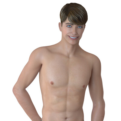 Mid-poly model of a young man.