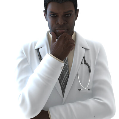 Mid poly black male model.
