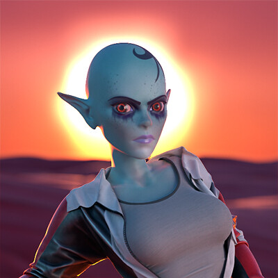 Duendes Girl. Before the night race.