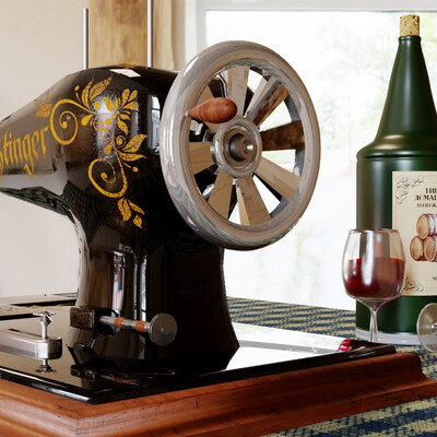 Mechanical retro sewing machine.