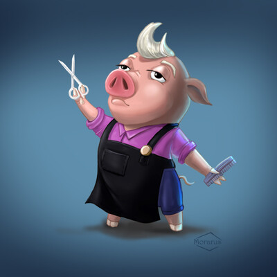 Pig-hairdresser