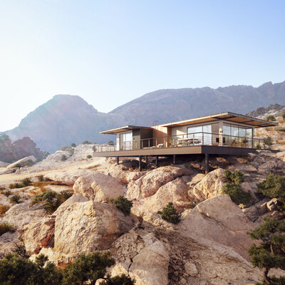 Private house in the vastness of the California desert