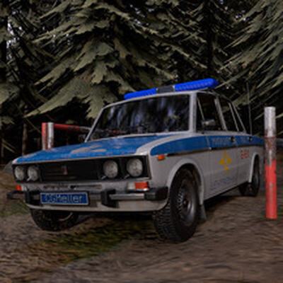 VAZ-2106 Police PBR Game-Ready Low-Poly