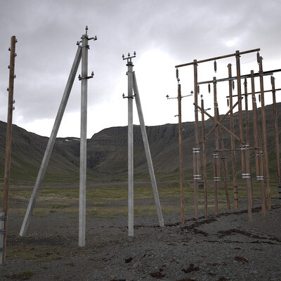 Power Line Pack PBR Game-Ready Low-Poly