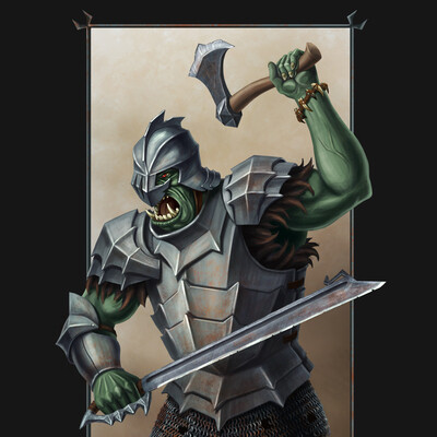 Orc and weapons