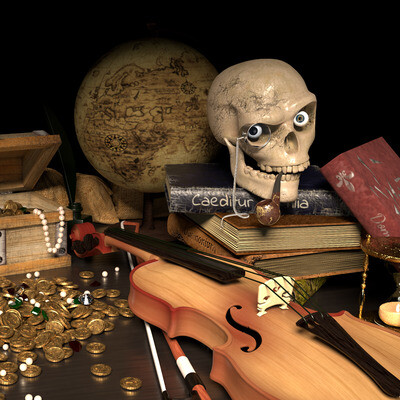 Skull on table