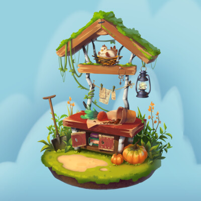 table with bird