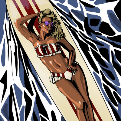Lady surfer