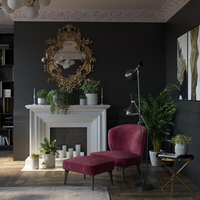 3d visualization of the living room