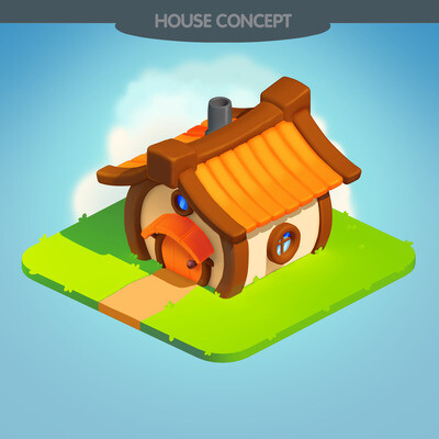 Stylized cartoon house