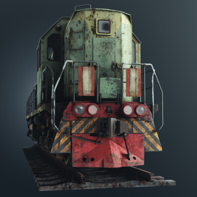 Old soviet locomotive "TЭМ2У"