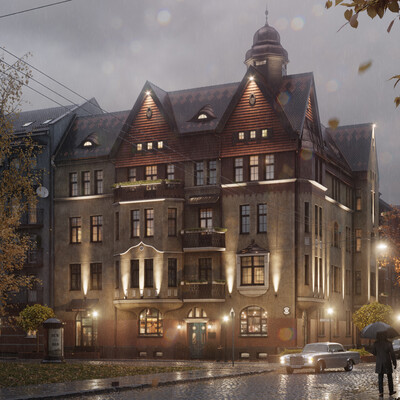 The concept of reconstruction of a building in Chernyakhovsk