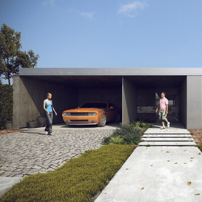 Exterior visualization of the course project for the club of visualizers River.Black.