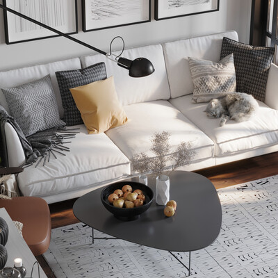 Scandinavian style room design.